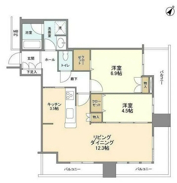 リガーレ日本橋人形町 37階階 間取り