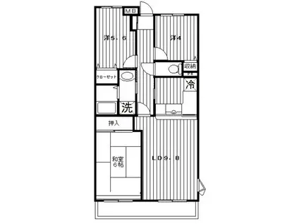オクトス市が尾(3LDK/2階)の間取り写真