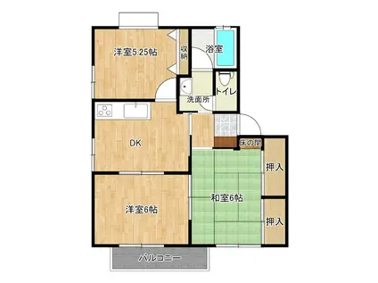 ディアス青山I(3DK/1階)の間取り写真