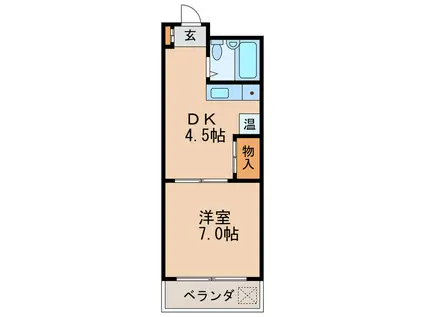 第2中川ビル(1DK/6階)の間取り写真