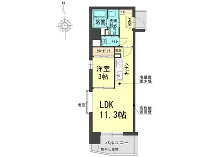 福富グラードマンション(1LDK/6階)の間取り写真