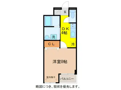 ニアベル花堂(1K/1階)の間取り写真