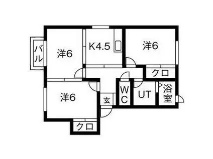 ファミーユ(3DK/2階)の間取り写真