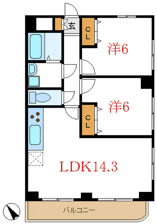 アールズコート 1階階 間取り