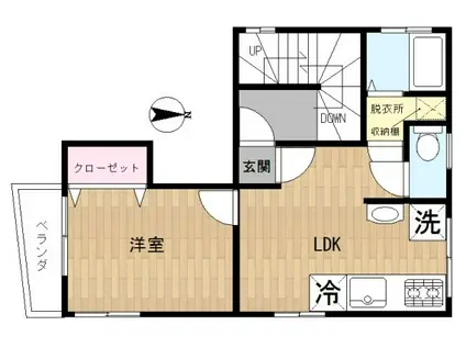 石崎ビル(1LDK/2階)の間取り写真