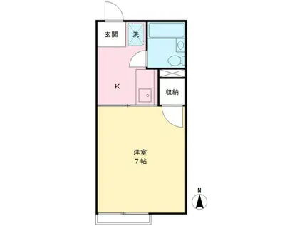 コーポウィスタリアII(1K/1階)の間取り写真