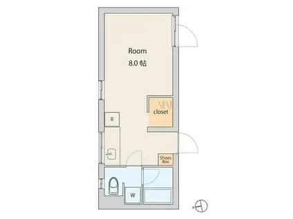 モデリアデイズ柳原(ワンルーム/4階)の間取り写真