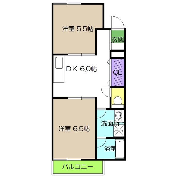 東の丸マンション(2DK/4階)の間取り写真