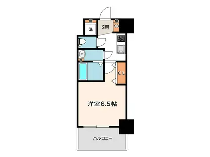 スプランディッド阿倍野(1K/12階)の間取り写真