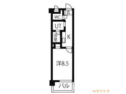 アルカディアVIII(1K/3階)の間取り写真