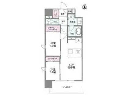 シーズンフラッツ新大阪(2LDK/6階)の間取り写真