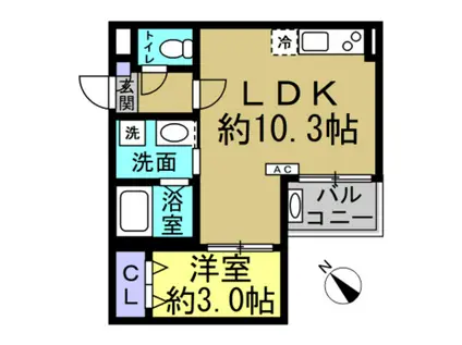 JACK YAWATA II(1LDK/1階)の間取り写真