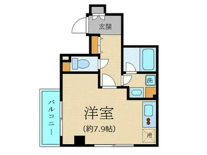 プレールドゥーク新宿御苑(ワンルーム/3階)の間取り写真