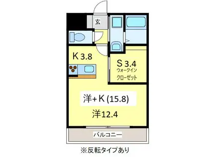 コルトーナ壱番館(1SK/2階)の間取り写真