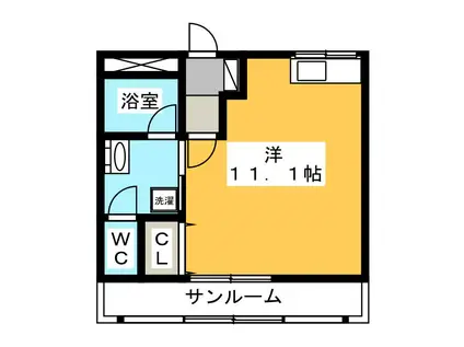 ハイツエクセル21(ワンルーム/2階)の間取り写真