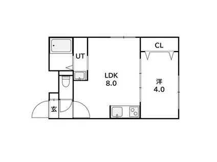 ラフィーネ西町北(1LDK/3階)の間取り写真
