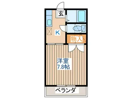 リバティー(1K/2階)の間取り写真