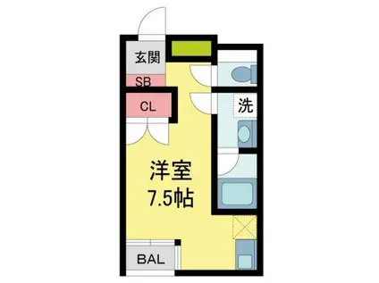 ソリューション甲子園(1K/4階)の間取り写真