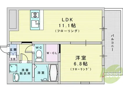 プレジオ御幣島(1LDK/6階)の間取り写真