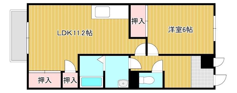 GRANDPURE(1LDK/1階)の間取り写真