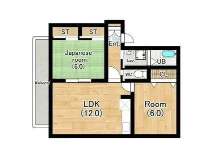 ジーライズ飾磨プランレーヌ A棟(2LDK/2階)の間取り写真