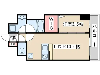 スプランディッドIX(1LDK/8階)の間取り写真