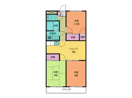 モラール(3LDK/2階)の間取り写真