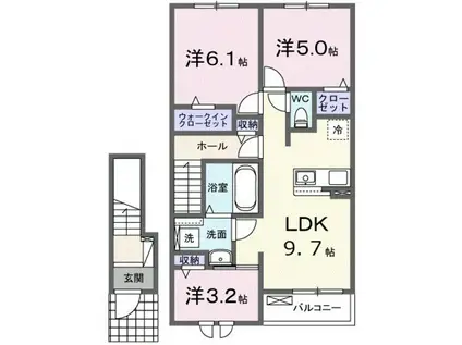 ブリックフォレスト(3LDK/2階)の間取り写真