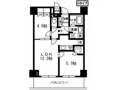 レジディア杉並方南町(2LDK/6階)の間取り写真