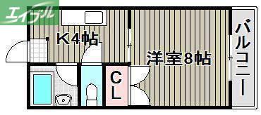 メゾン大福(1K/4階)の間取り写真