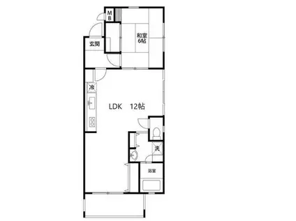 ヴィラ 西小山(1LDK/1階)の間取り写真