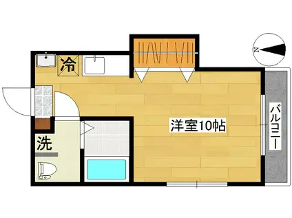 ジュンハイツ大和II(ワンルーム/1階)の間取り写真