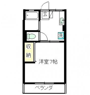 ブルーメ SOM(1K/2階)の間取り写真