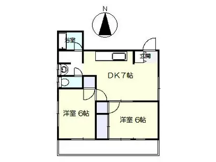 サンフラワーコーポ(2DK/1階)の間取り写真