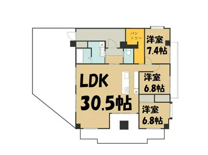 キクシンビル(3LDK/7階)の間取り写真
