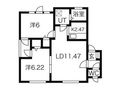 オンディーヌ(2LDK/3階)の間取り写真