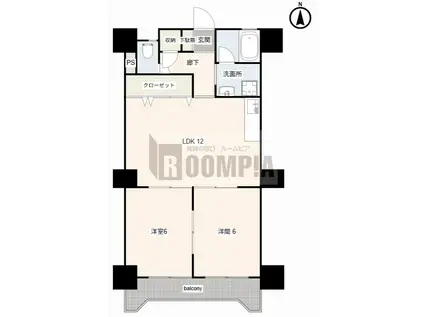 グランフォレスト(2LDK/2階)の間取り写真