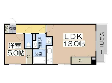エール阿倍野元町(1LDK/3階)の間取り写真
