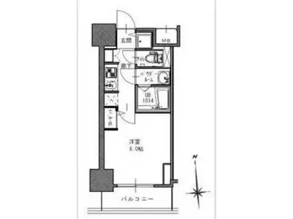 S-RESIDENCE南堀江(1K/12階)の間取り写真