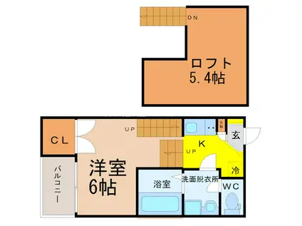 地下鉄桜通線 太閤通駅 徒歩5分 2階建 築8年(1K/2階)の間取り写真