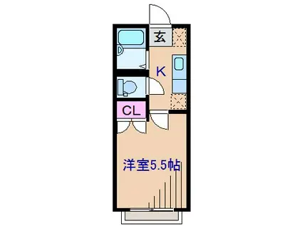 カロディカーサ菊名(1K/2階)の間取り写真