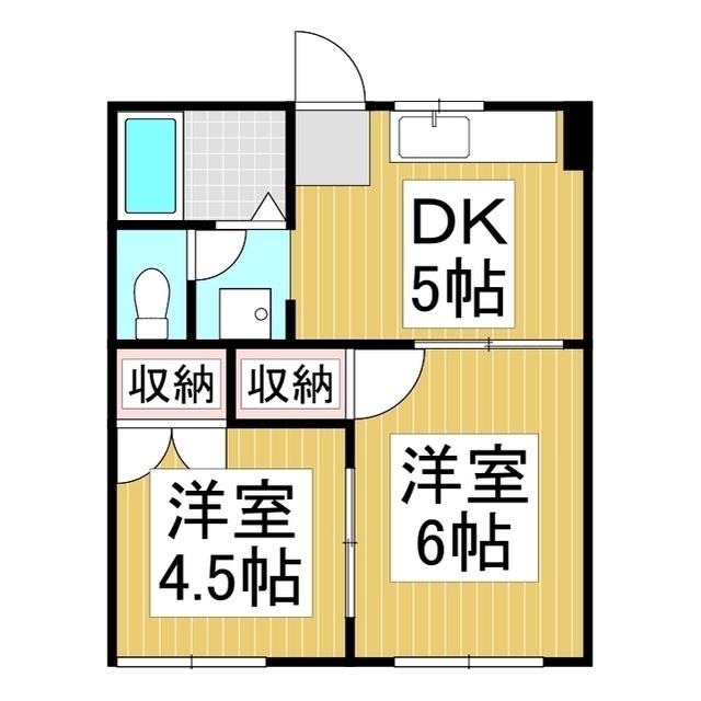 サンハイツ(2DK/1階)の間取り写真