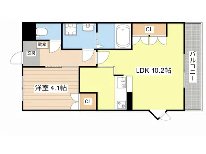 ジェラソーレI(1LDK/2階)の間取り写真