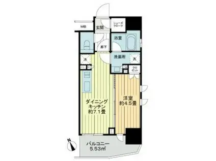 ライオンズ早稲田ミレス(1DK/9階)の間取り写真