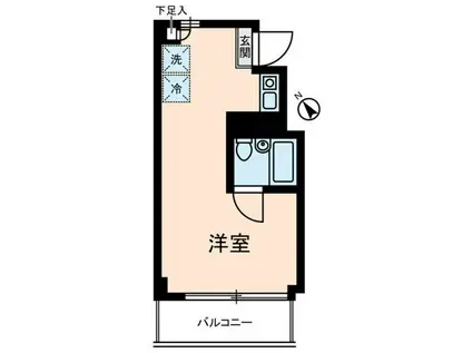 ダイヤモンドレジデンス中央(ワンルーム/4階)の間取り写真