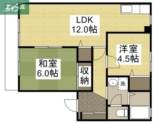 ディアスハート95(2LDK/1階)の間取り写真
