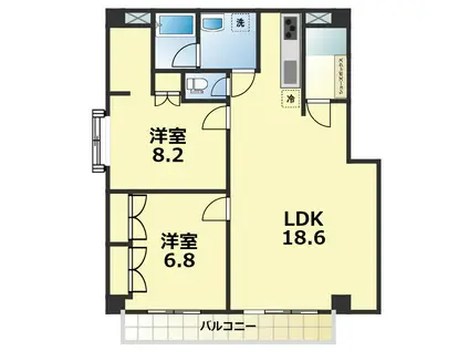 大手町シルクレジデンス(2LDK/2階)の間取り写真