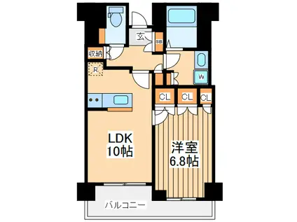 ファインステージ新横浜(1LDK/1階)の間取り写真