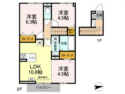 LUMIE(3LDK/2階)の間取り写真