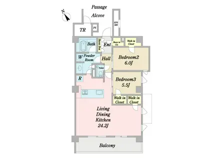 プレミスト首里金城町(2LDK/3階)の間取り写真